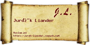 Jurák Liander névjegykártya